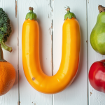 Assortiment de fruits et légumes commençant par U sur une table