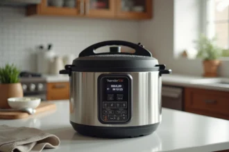 Cookeo affichant un code erreur 24 sur son écran numérique posé sur un plan de travail de cuisine