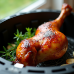 Cuisse de dinde croustillante dans une friteuse moderne