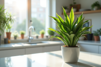 Dracaena dans une cuisine moderne lumineuse