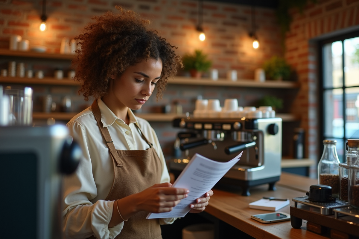 Jeune femme lisant un manuel près d