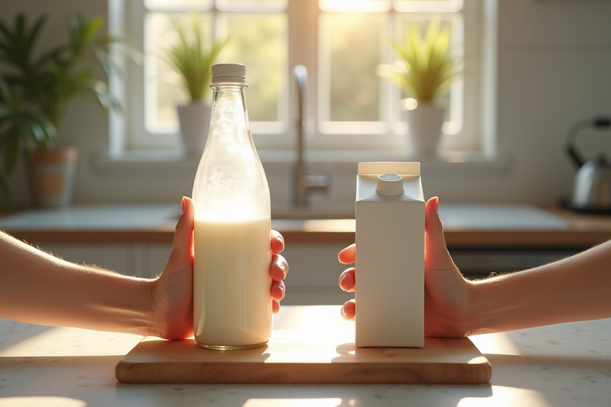 Deux mains tenant bouteille d