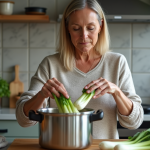 Femme préparant des endives dans une cocotte en cuisine