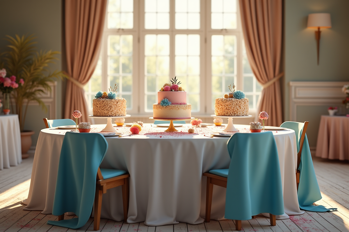 Table de finale de concours de gâteaux décorés